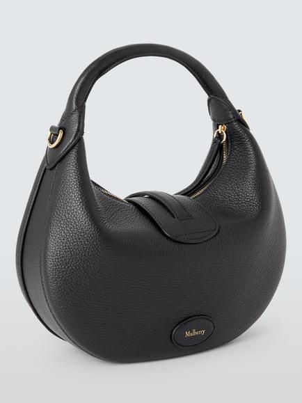 Mulberry Eliza Leather Crescent Bag, Black - view 2, Black