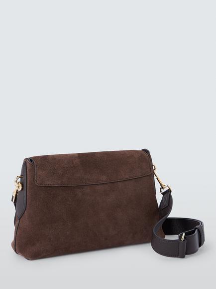 Mulberry Eliza Suede Satchel Bag, Chocolate - view 2, Chocolate