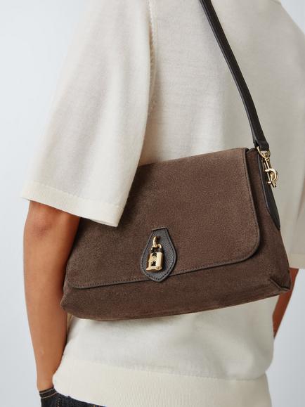 Mulberry Eliza Suede Satchel Bag - view 2, Chocolate