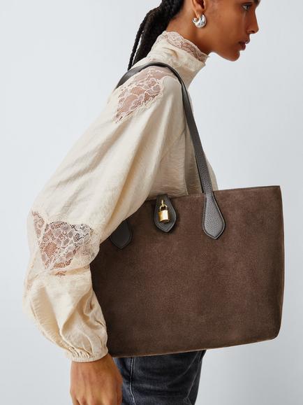 Mulberry Eliza Suede Tote Bag - view 2, Chocolate