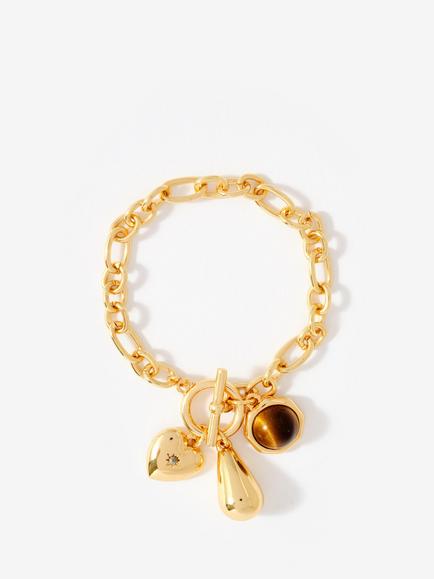 Mint Velvet Resin Charm Bracelet, Gold, Gold