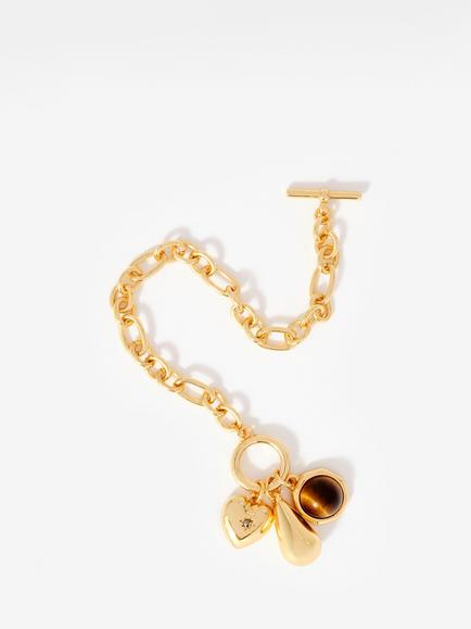 Mint Velvet Resin Charm Bracelet, Gold - view 2, Gold