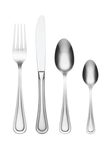 Oneida Barcelona Stainless Steel Flatware Cutlery Set, 24 Piece/4 Place Settings, Silver