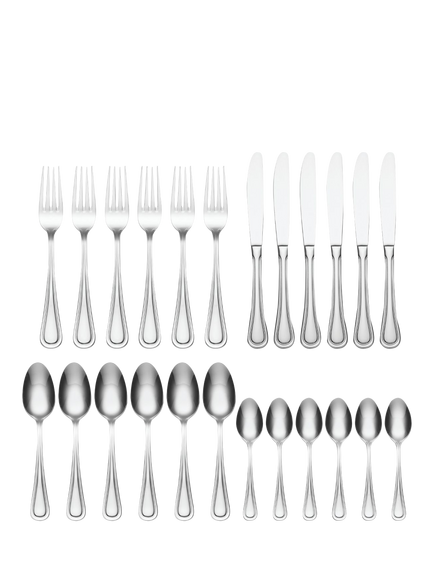 Oneida Barcelona Stainless Steel Flatware Cutlery Set, 24 Piece/4 Place Settings - view 2, Silver