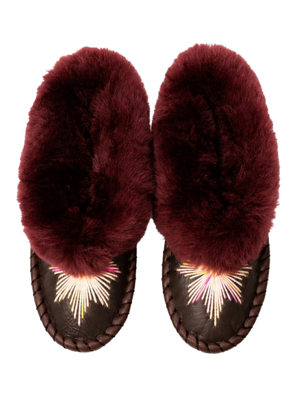 Sheepers Maple Leaf Slipkit DIY Slipper Kit, Burgundy, Burgundy