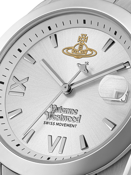 Vivienne Westwood VV360SLSL Unisex 36 Fenchurch Round Bracelet Strap Watch, Silver - view 2, Silver