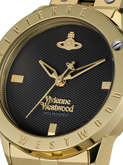Vivienne Westwood VV365BKGD Women's Round Bracelet Strap Watch, Gold - view 2, Gold