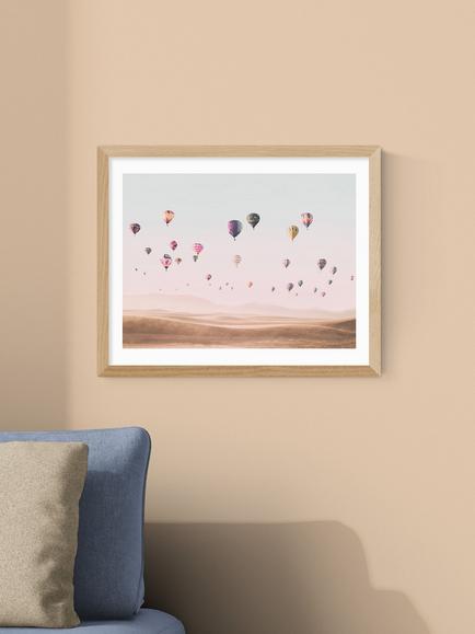 EAST END PRINTS Sisi and Seb 'Around the World' Framed Print, 43.4 x 53.4cm, Natural - view 2, Natural