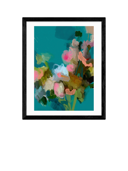EAST END PRINTS Ana Rut Bre 'Bouquet Floral II' Framed Print, 53.4 x 43.4cm, Black, Black