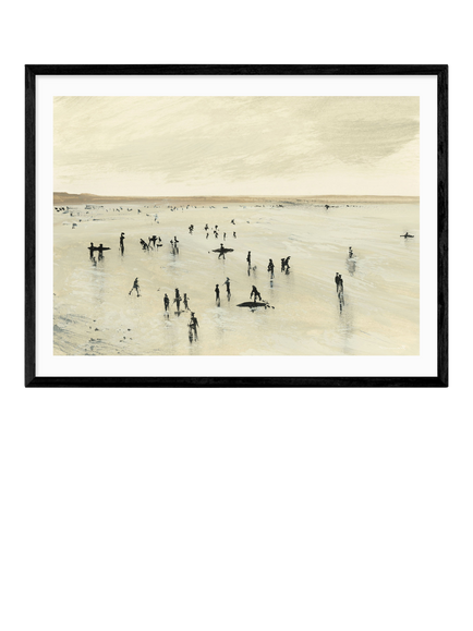 EAST END PRINTS Dan Hobday 'Croyde' Framed Print, 63.4 x 83.4cm, Black, Black