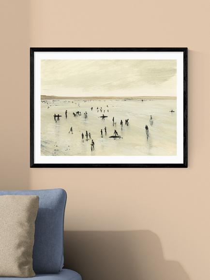 EAST END PRINTS Dan Hobday 'Croyde' Framed Print, 63.4 x 83.4cm, Black - view 2, Black