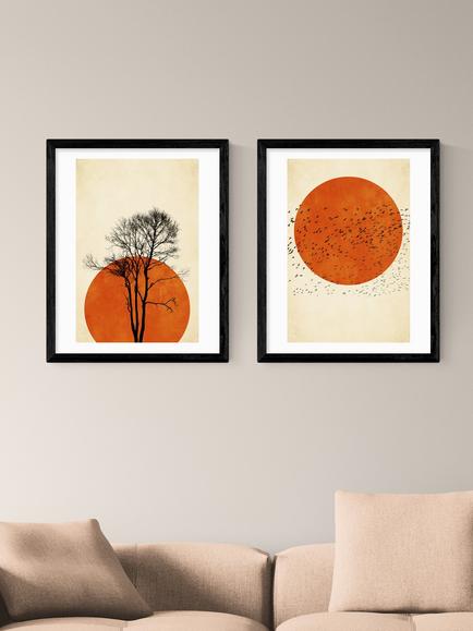 EAST END PRINTS Kubistika 'Dreamers' Framed Print, Set of 2, 53.4 x 43.4cm, Black - view 2, Black