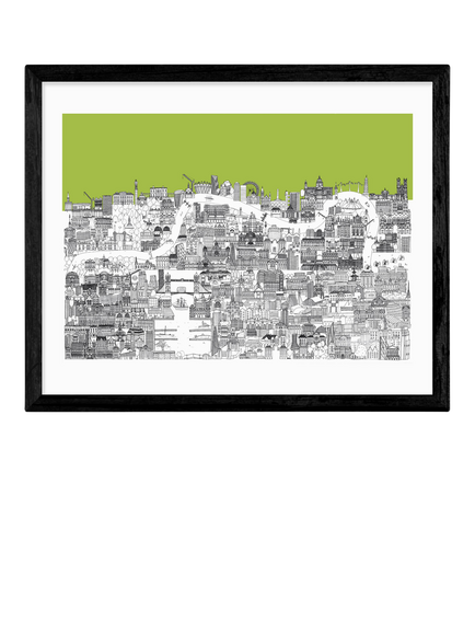 EAST END PRINTS Lizzie Prestt 'Home' London Framed Print, 43.4 x 53.4cm, Black, Black