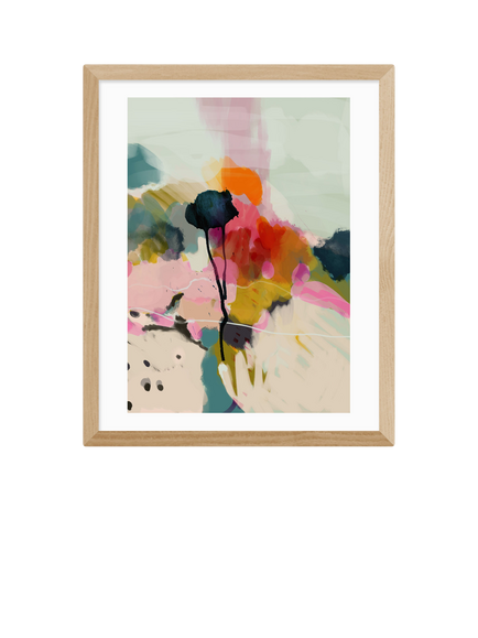 EAST END PRINTS Ana Rut Bre 'Paysage Abstrait' Framed Print, 53.4 x 43.4cm, Natural, Natural