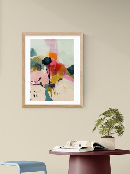 EAST END PRINTS Ana Rut Bre 'Paysage Abstrait' Framed Print, 53.4 x 43.4cm, Natural - view 2, Natural