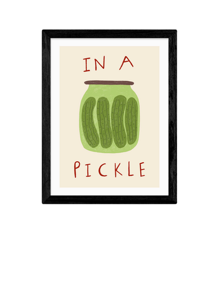 EAST END PRINTS Amber May Art 'Pickle' Framed Print, 43.4 x 33.4cm, Black, Black