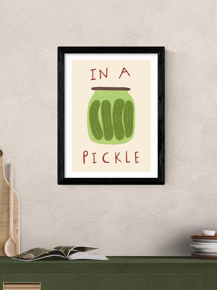 EAST END PRINTS Amber May Art 'Pickle' Framed Print, 43.4 x 33.4cm, Black - view 2, Black