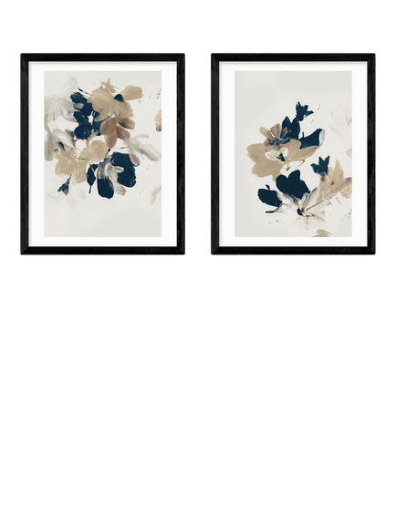EAST END PRINTS Dan Hobday 'Summer View' Framed Print, Set of 2, 53.4 x 43.4cm, Black, Black