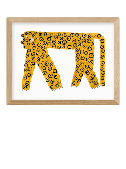 EAST END PRINTS Min Pin 'Super Jaguar' Framed Print, 33.4 x 43.4cm, Natural, Natural