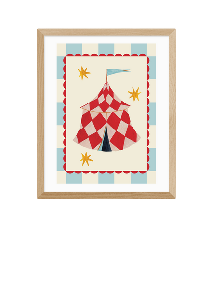 EAST END PRINTS Kid of the Village 'The Big Top' Framed Print, 53.4 x 43.4cm, Natural, Natural