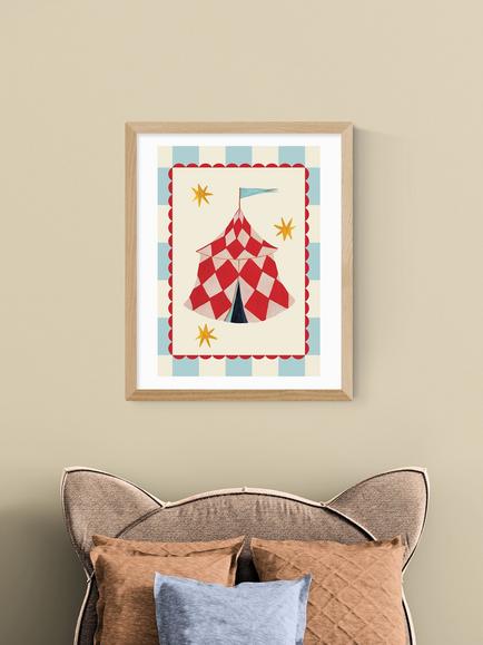 EAST END PRINTS Kid of the Village 'The Big Top' Framed Print, 53.4 x 43.4cm, Natural - view 2, Natural