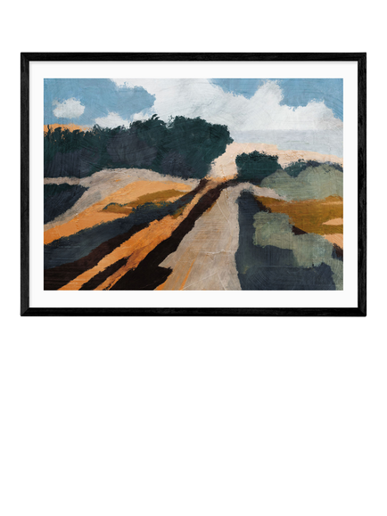 EAST END PRINTS Dan Hobday 'Trevessa' Framed Print, 63.4 x 83.4cm, Black, Black
