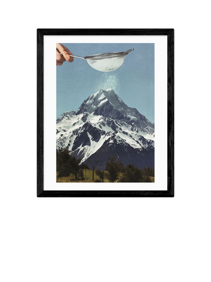 EAST END PRINTS Vertigo Artography Mountain Collage Framed Print, 53.4 x 43.4cm, Black, Black