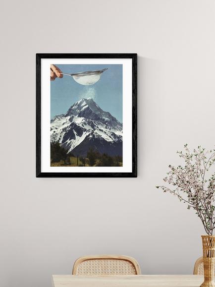 EAST END PRINTS Vertigo Artography Mountain Collage Framed Print, 53.4 x 43.4cm, Black - view 2, Black