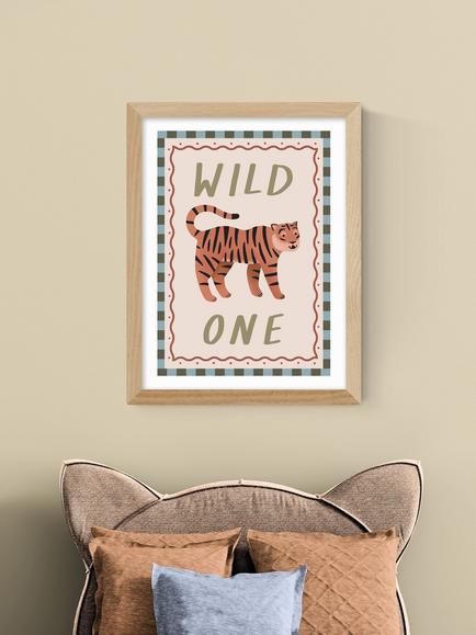 EAST END PRINTS Kid of the Village 'Wild One' Framed Print, 43.4 x 33.4cm, Natural - view 2, Natural