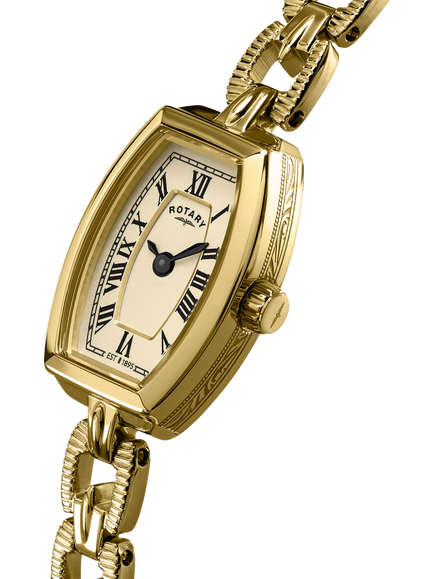 Rotary RLB10052/03 Women's 1985 Roman Numeral Bracelet Strap Watch, Gold - view 2, Gold