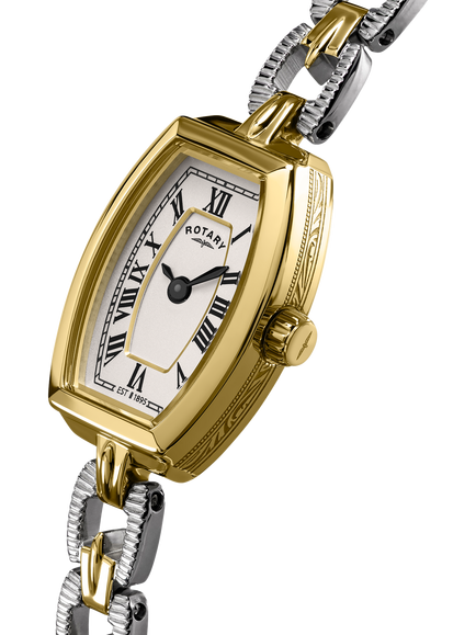 Rotary RLB10053/01 Women's 1895 Roman Numeral Bracelet Strap Watch, Two Tone - view 2, Two Tone