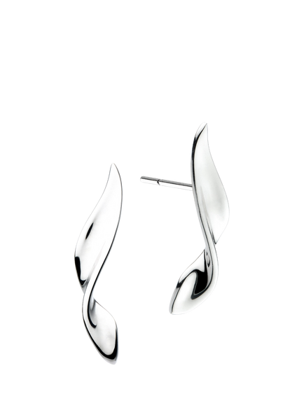 Kit Heath Serenity Curve Small Stud Earrings, Silver, Silver