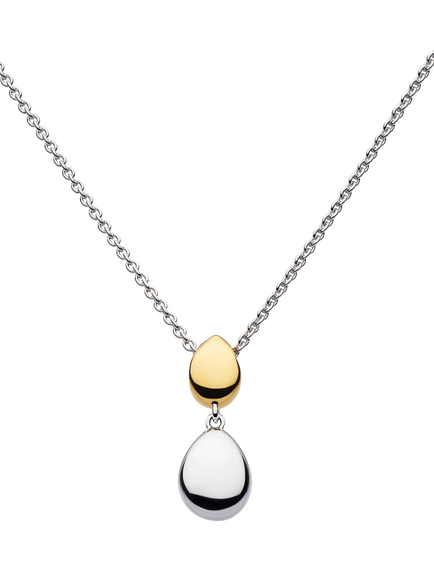 Kit Heath Coast Pebble Necklace, Silver / Yellow Gold, Silver / Yellow Gold