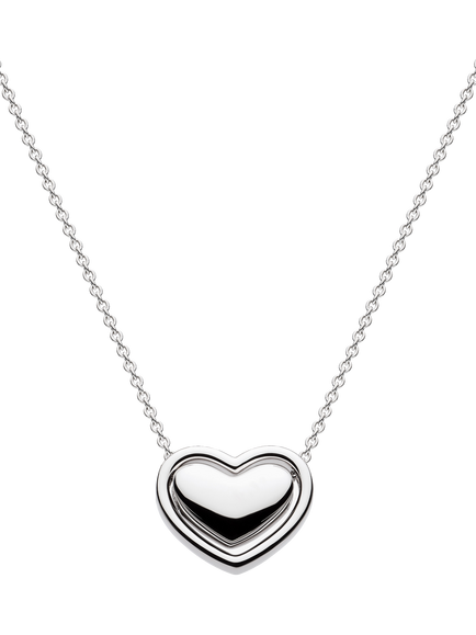 Kit Heath Big Love Heart Necklace, Silver, Silver