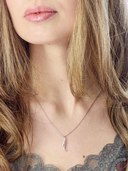 Kit Heath Serenity Curve Small Necklace, Silver - view 2, Silver