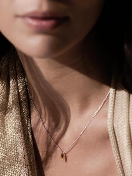 Kit Heath Glint Mini Necklace, Silver / Yellow Gold - view 2, Silver / Yellow Gold