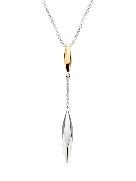 Kit Heath Glint Lariat Necklace, Silver / Yellow Gold, Silver / Yellow Gold