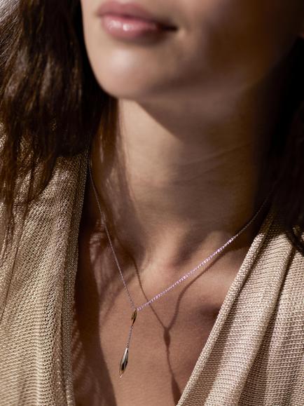 Kit Heath Glint Lariat Necklace, Silver / Yellow Gold - view 2, Silver / Yellow Gold