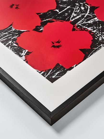 John Lewis Andy Warhol 'Flowers 1964' Framed Print & Mount, 103 x 103cm, Red - view 2, Red / Black