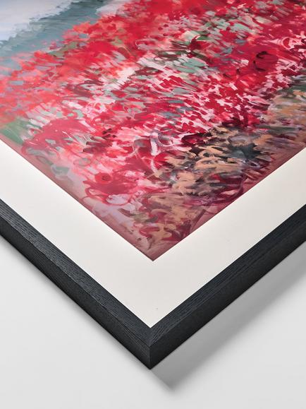 John Lewis Claire Oxley 'Poppies by the Dunes' Framed Print & Mount, 83 x 83cm, Red - view 2, Red / Black