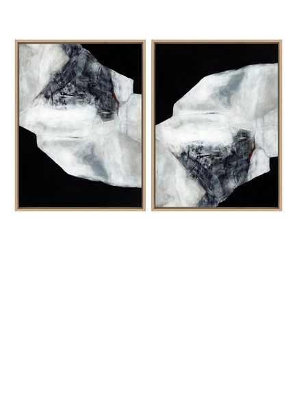 John Lewis Nina Archer 'Bedrock' Framed Canvas Prints, Set of 2, 84 x 64cm, Black/White, Multi