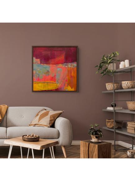 John Lewis Lucy Rogers-Smith 'Colours Fly By' Framed Canvas Print, 86 x 86cm, Red - view 2, Multi