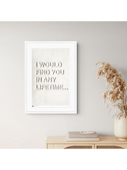 John Lewis Davo Howarth 'I Would Find You In Any Lifetime' Framed Print & Mount, 75 x 55cm, White - view 2, Multi