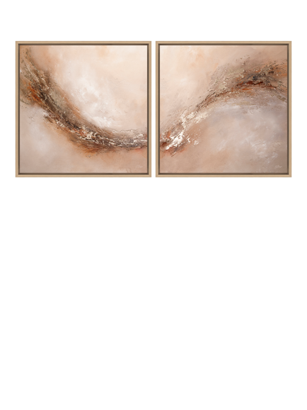 John Lewis Yharnna Abstract Framed Canvas Prints, Set of 2, 64 x 64cm, Multi