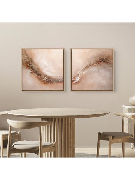 John Lewis Yharnna Abstract Framed Canvas Prints, Set of 2, 64 x 64cm - view 2, Multi