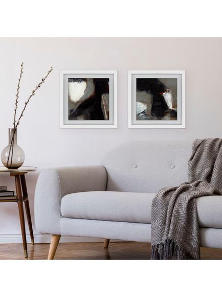 John Lewis Nina Archer 'Landmarks' Framed Canvas Prints, Set of 2, 33 x 33cm, Black/White - view 2, Multi