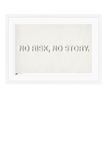 John Lewis Davo Howarth 'No Risk No Story' Framed Print & Mount, 55 x 75cm, White, Multi