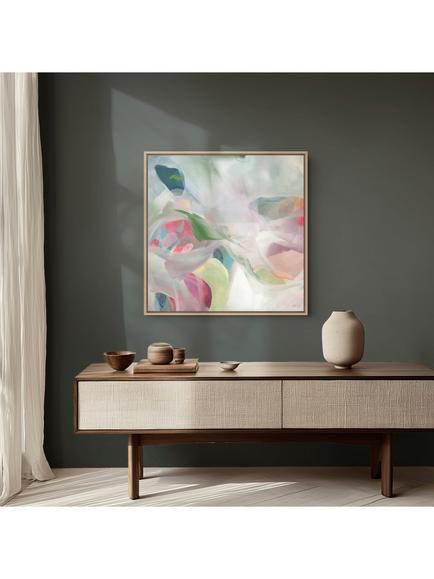 John Lewis Amanda Heath 'Resilient' Framed Canvas Print, 84 x 84cm, Green/Multi - view 2, Multi