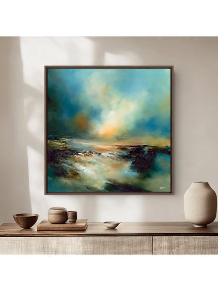 John Lewis Alison Johnson 'Tide Afterglow' Framed Canvas Print, 84 x 84cm - view 2, Multi