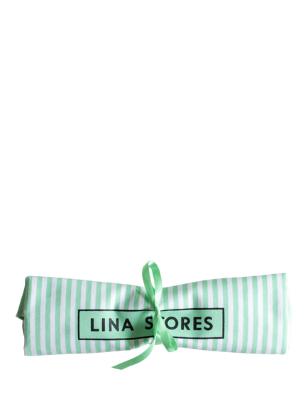 Lina Stores Striped Cotton Tea Towel, Green, Multi
